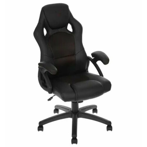 Кресло компьютерное игровое, офисное, геймерский игровой стул, черный / коричневый, 1 шт.