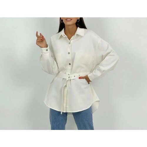 фото Рубашка tango plus, размер 44/52, бежевый, экрю