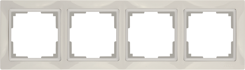 Рамка пластик 4 поста WERKEL Snabb Basic WL03-Frame-04 / W0042003 слоновая кость