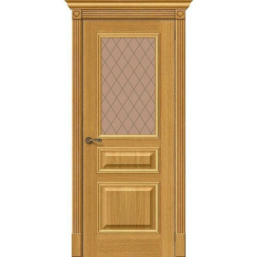 Дверь Вуд Классик-15.1 / Цвет Natur Oak / Стекло Bronze Сrystal / Двери Браво межкомнатные двери bravo шпон wood classic вуд классик 13 natur oak bronze сrystal