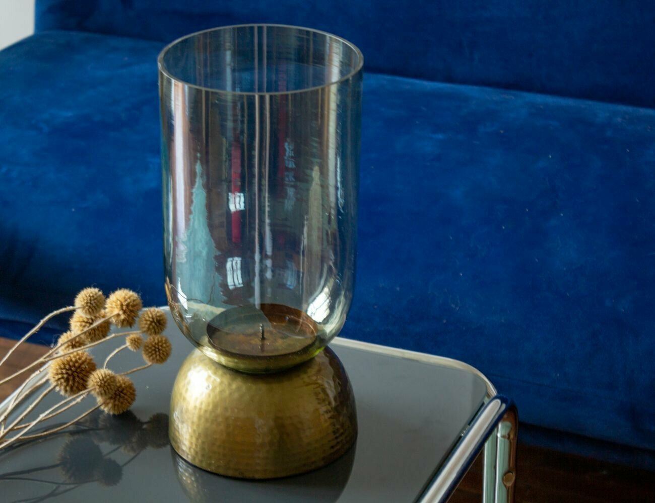 фото Стеклянный подсвечник незадуваемая лампа, 31 см, Kaemingk 943053