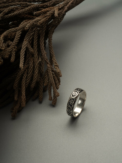 Кольцо Вознесенский ювелирный завод, серебро, 925 проба, чернение, размер 18.5, серебряный
