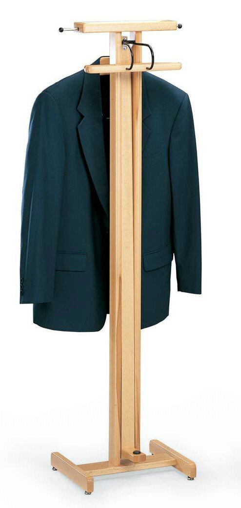 Вешалка костюмная деревянная Aris Pellicano natur, деревянная, дизайнерская, с зажимами для брюк, высокая