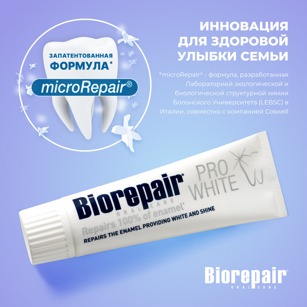 Зубная паста Biorepair® PRO White, сохраняющая белизну эмали, 75 мл