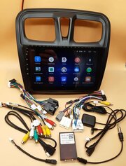 Магнитола WiFi, GPS, USB, Блютуз, андроид 13, для Рено Логан, Сандеро (Renault Logan, Sandero) 2013-18г