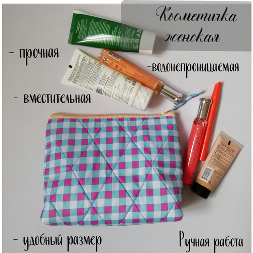 фото Косметичка 6х15х20 см, бордовый, голубой нет