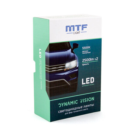 Светодиодные лампы MTF Light, серия DYNAMIC VISION LED, H11/H9, 28W, 2500lm, 5500K, кулер, ком-кт.