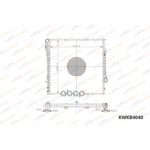 Радиатор Охлаждения Bmw X5 (E53) 3.0-4.4 (00-06) (Гарантия 2 Года) KORWIN арт. KWKB4040