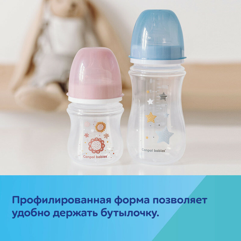 Антиколиковая бутылочка для кормления Canpol babies Easystart Newborn Baby, 120 мл, голубой (35/216_blu) - фото №15