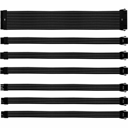 Комплект удлинителей для БП COOLER MASTER Extension Cable Black (CMA-NEST16XXBK1-GL) gpu vga dual 8 pin pci e male to 8 pin 6 pin pci e female 180 degree connector desktop graphics power adapter board