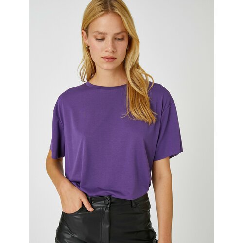 фото Футболка koton, размер 46, фиолетовый