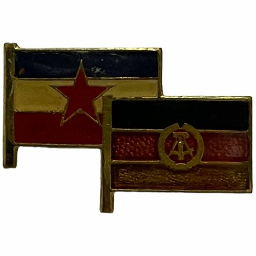 Знак Дружба ГДР и Югославии Германия (ГДР) 1961-1990 гг. (с лаком) (2) знак гдр национальная народная армия гдр 1961 1980 гг булавка