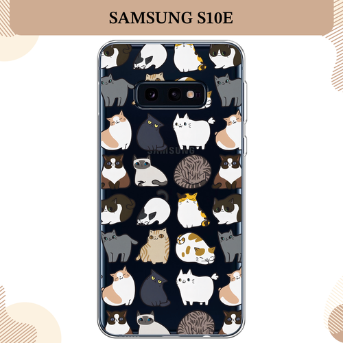 Силиконовый чехол Милые котики на Samsung Galaxy S10E / Самсунг Галакси S10E, прозрачный силиконовый чехол на samsung galaxy s10e самсунг галакси s10e котики прозрачный