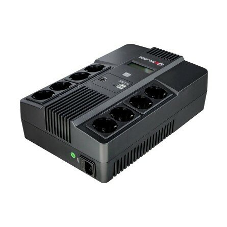 Ермак ИБП Линейно-интерактивный 1000 ВА 600 Вт, 8xSchuko, ЖК, 2 х USB СБП 220-220.1-32-ВН