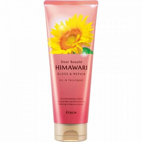 Dear beaute himawari gloss repair маска для восстановления блеска поврежденных волос, аромат цветов, персика, мангустина и муската, туба, 200 гр