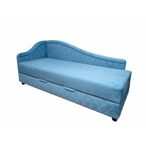 Тахта угловая велюр Форест циановый Левый 70х190 см