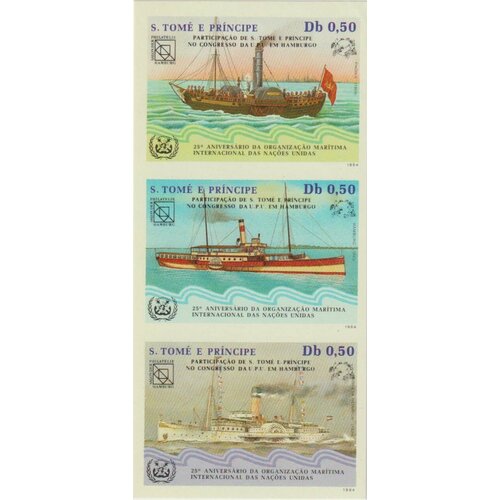 Почтовые марки Сан-Томе и Принсипи 1984г. 25-летие Международной морской организации Корабли MNH почтовые марки сан томе и принсипи 2009г ракушки ракушки mnh