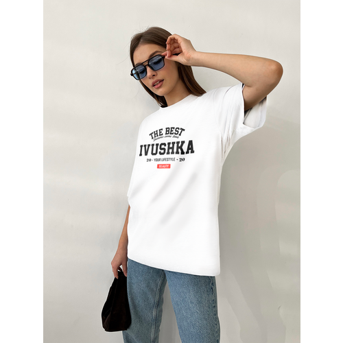 Футболка IVUSHKAprint, размер 46/48, белый