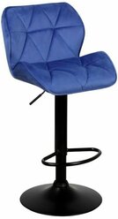 Стул барный ecoline Кристалл WX-2583 цвет сиденья синий, цвет основания черный