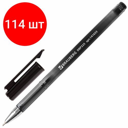 Комплект 114 шт, Ручка шариковая масляная BRAUBERG Profi-Oil, черная, корпус с печатью, узел 0.7 мм, линия письма 0.35 мм, 141633