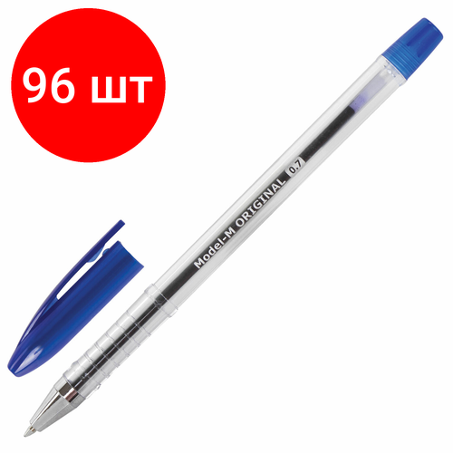 Комплект 96 шт, Ручка шариковая масляная BRAUBERG Model-M ORIGINAL, синяя, узел 0.7 мм, линия письма 0.35 мм, 143250