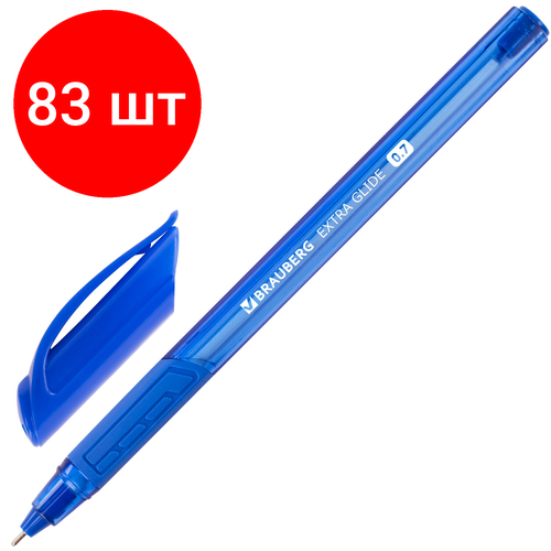 Комплект 83 шт, Ручка шариковая масляная BRAUBERG Extra Glide GT Tone, синяя, узел 0.7 мм, линия письма 0.35 мм, 142922