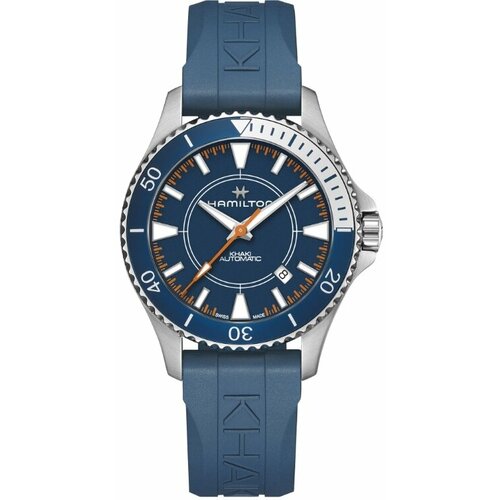 Наручные часы Hamilton Khaki Navy H82385340, синий, серебряный наручные часы hamilton khaki navy часы hamilton khaki navy scuba quartz h82221310 серебряный белый