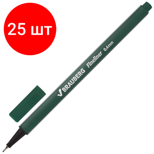 Комплект 25 шт, Ручка капиллярная (линер) BRAUBERG 