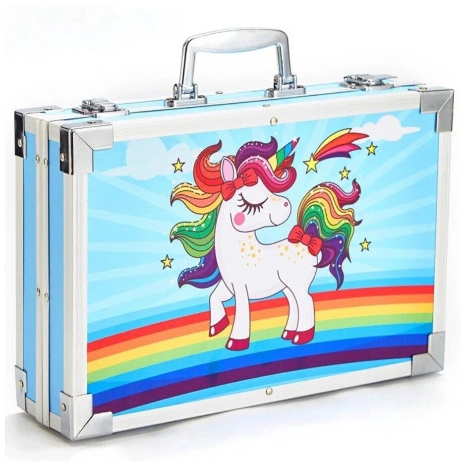 Набор для рисования "Чемодан творчества" с красками, в алюминиевом чемоданчике, 145 предметов