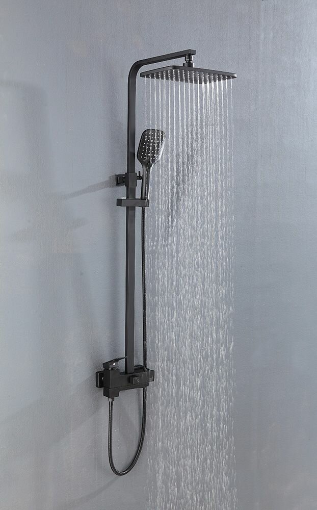 фото Многофункциональная душевая система ViEiR, квадратная, 393562C Черный