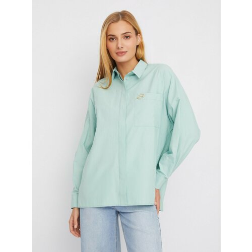 фото Рубашка zolla, размер l, голубой