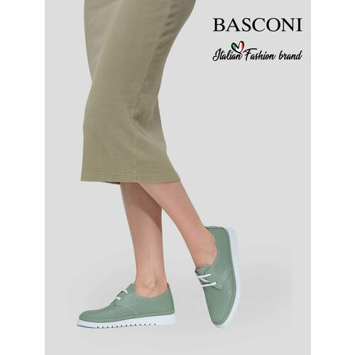 basconi 72603b yp полуботинки женский белый натуральная кожа Полуботинки BASCONI, размер 39, зеленый