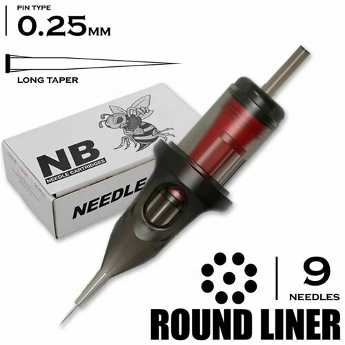 Картриджи для тату и татуажа NB - BEE NEEDLE 9 RLLT/0.25 Round Liner, 20шт