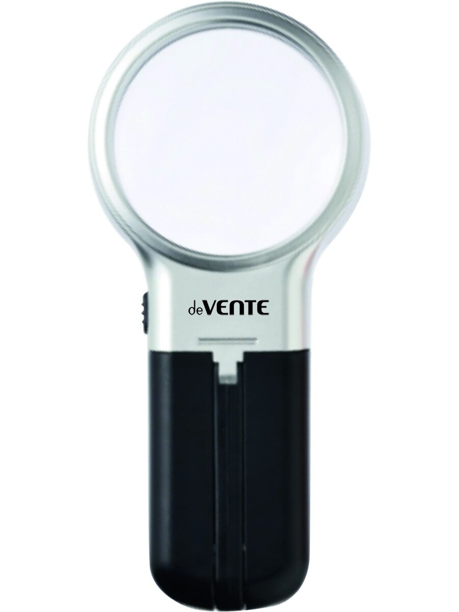 Лупа- трансформер deVENTE со светодиодной подсветкой 3-х кратное увеличение диаметр 65 стеклянная линза ручное или настольное использование