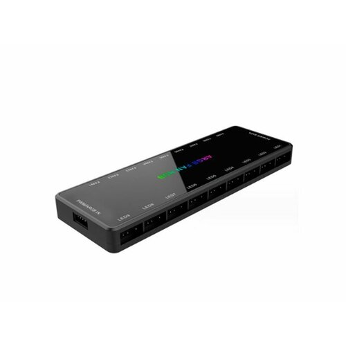 Хаб управления кулерами корпуса с PWM и A-RGB подсветкой черный хаб coolmoon a rgb pwm controller