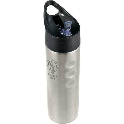 фото Стальная спортивная бутылка trixie, серебристый без бренда