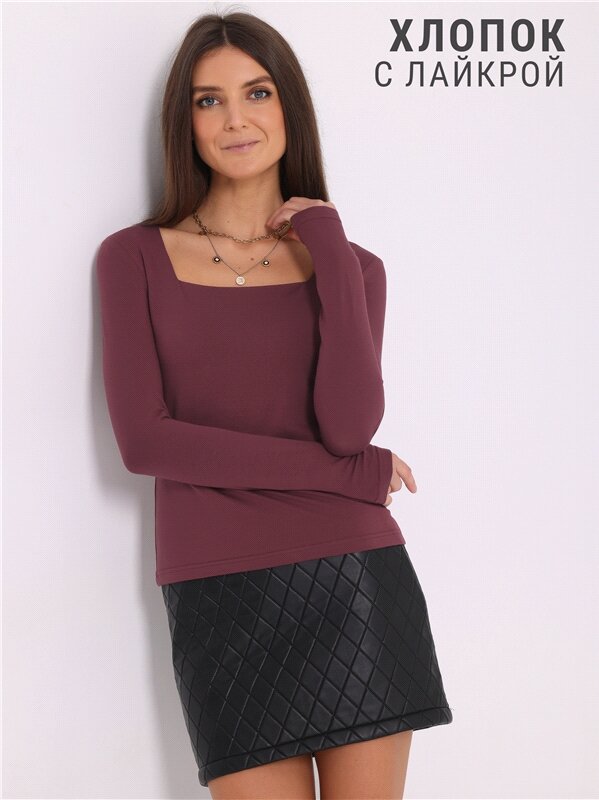 фото Лонгслив с вырезом каре Апрель 1ЖДЛД4059804/1420/599/*/*/*/*/* белый 88-164