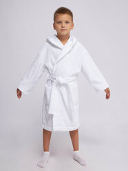 Халат махровый банный детский и подростковый белый 152 размер