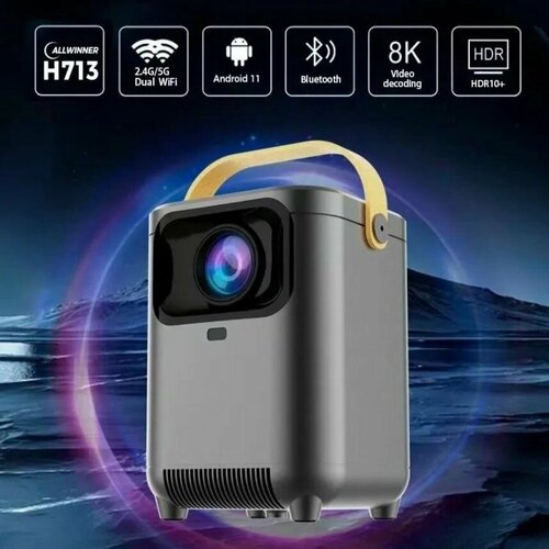 Умный портативный мини проектор c динамиками для фильмов на андроиде с поддержкой Wi-Fi повтор экрана с телефона SMART TV USB MICRO SD HDMI под штатив и с потолочным креплением 749000₽