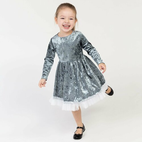 фото Платье для девочки нарядное kaftan "куколка", серо-голубой, рост 110-116, р.32 5600760