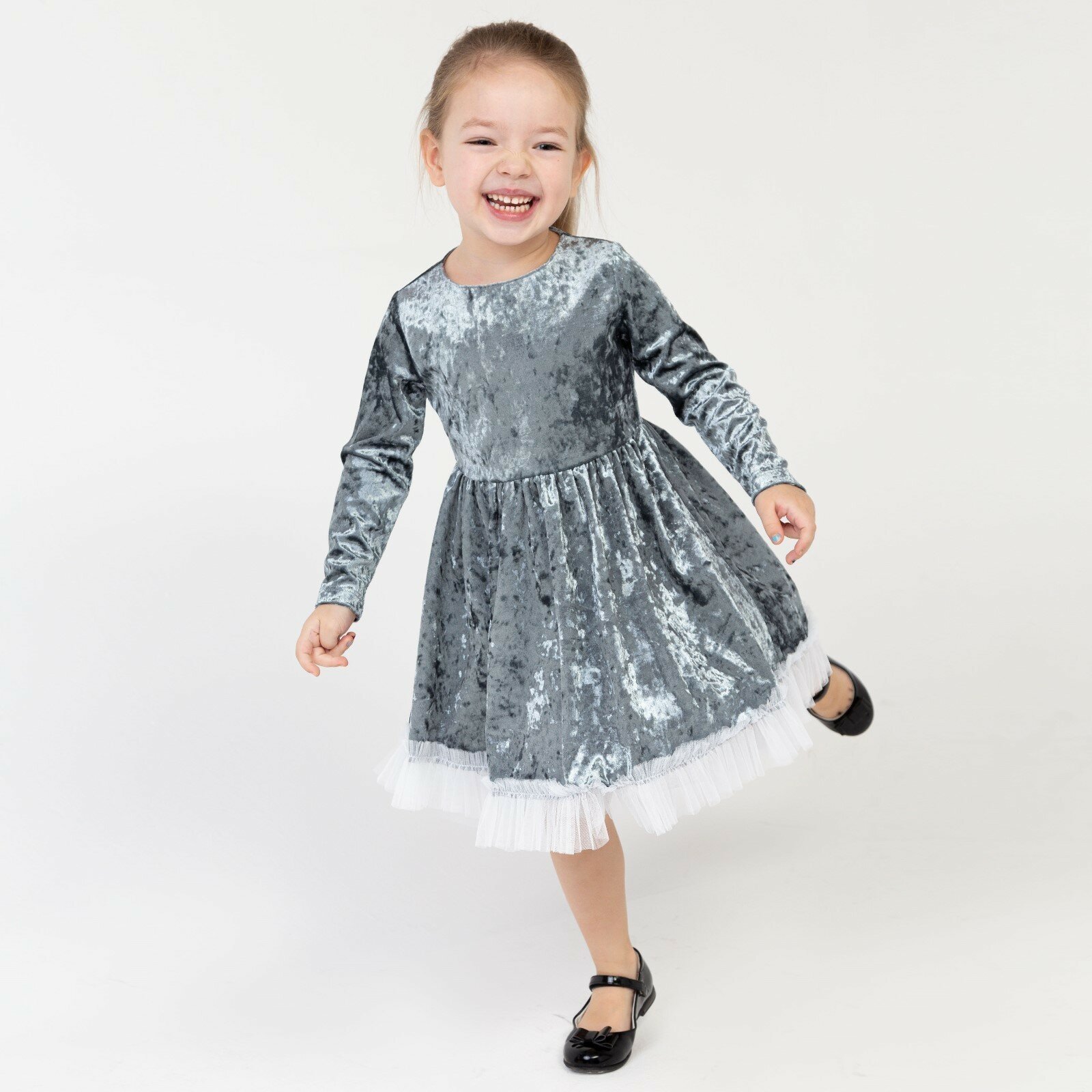 Платье для девочки нарядное KAFTAN "Куколка", серо-голубой, рост 86-92, р.28 5600758
