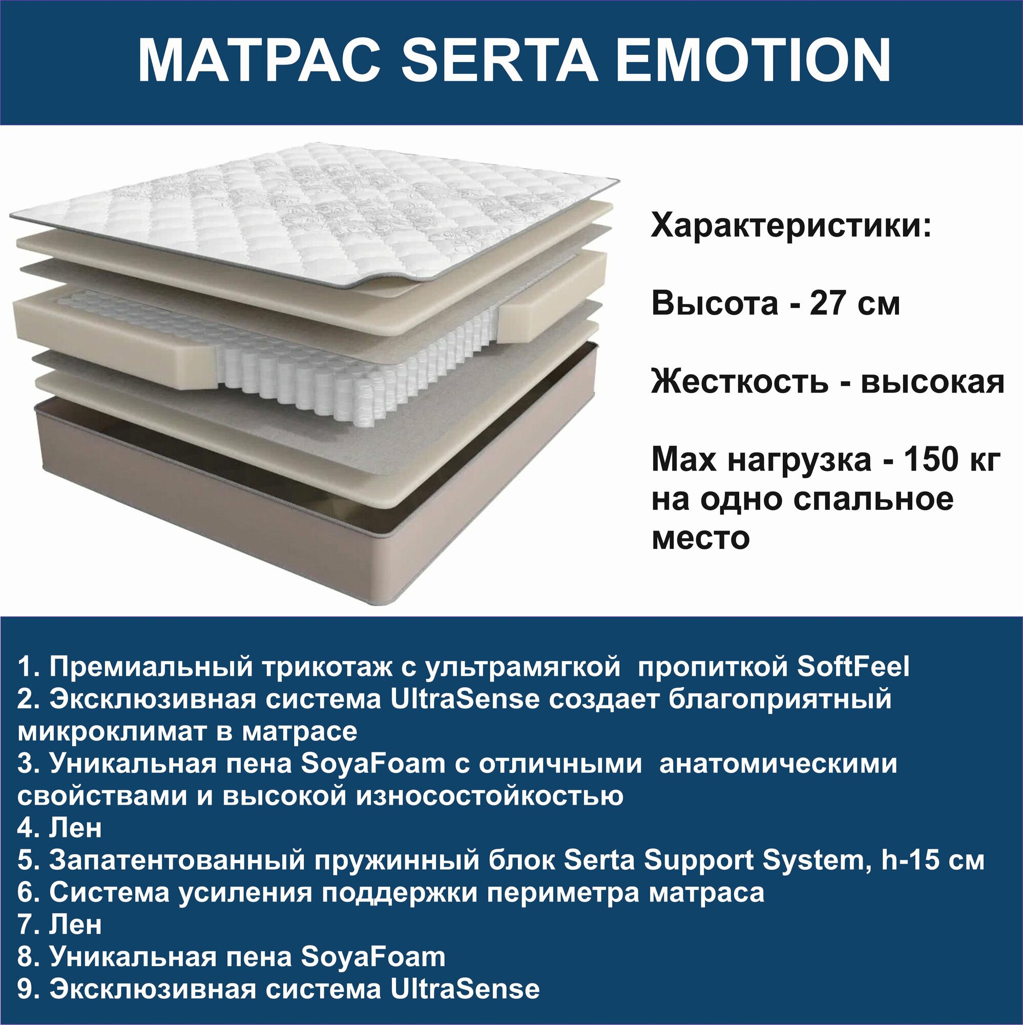 Матрас 200*180 Serta Embrace Emotion