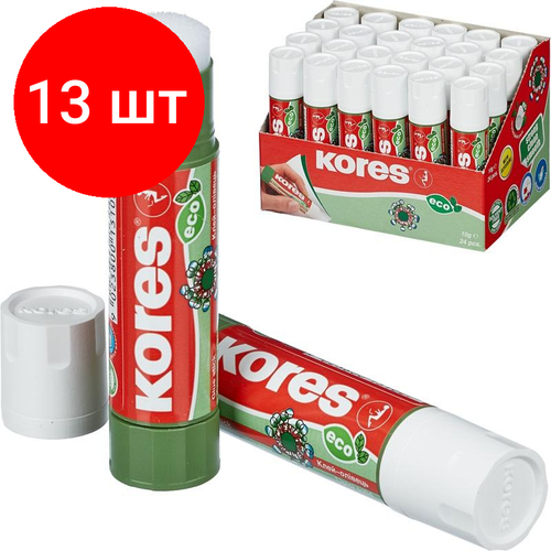 Комплект 13 штук, Клей-карандаш 10г KORES Glue-eco