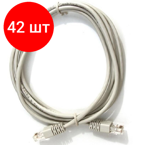 Комплект 42 штук, Патч-корд ExeGate UTP-RJ45-RJ45-5e-2M-GY, cat.5e, 2м, серый комплект 9 штук патч корд exegate utp rj45 rj45 5e 2m lszh gy cat 5e 2м сер