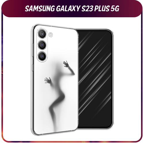 силиконовый чехол розы на сером на samsung galaxy s23 самсунг галакси s23 плюс 5g Силиконовый чехол на Samsung Galaxy S23 Plus 5G / Самсунг S23 Плюс 5G Девушка в душе