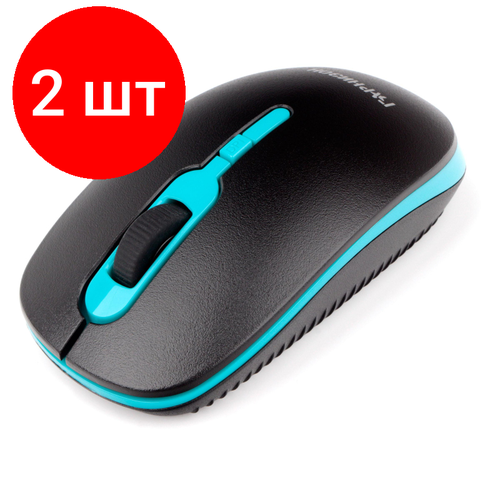 Комплект 2 штук Мышь компьютерная Гарнизон GMW-460-1 WLS черно-бирюз 1600dpi 18842 182300₽