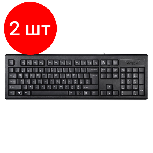 Комплект 2 штук, Клавиатура A4Tech KR-83 черный USB (533406)