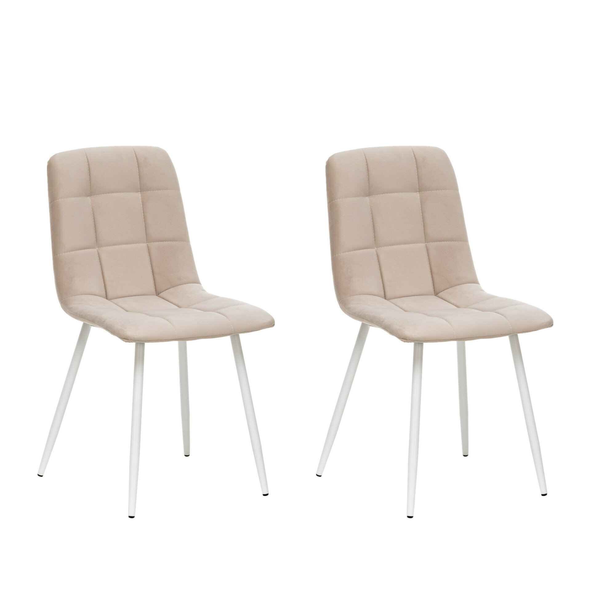Комплект стульев Leset Скай, металл белый/велюр ULTRA SAND песок, 2 шт.