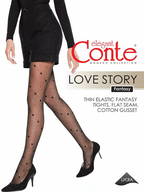 Колготки  Conte elegant LOVE STORY, 20 den, черный