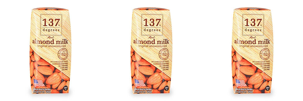 137 Degrees Растительный напиток Миндальное молоко без сахара, 180 мл, 3 шт